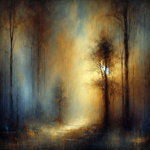 Mystical forest landscape.