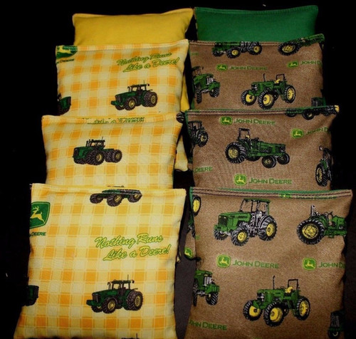 Tractor Plaid Country with John deere 2 Cornhole bags, set of (8