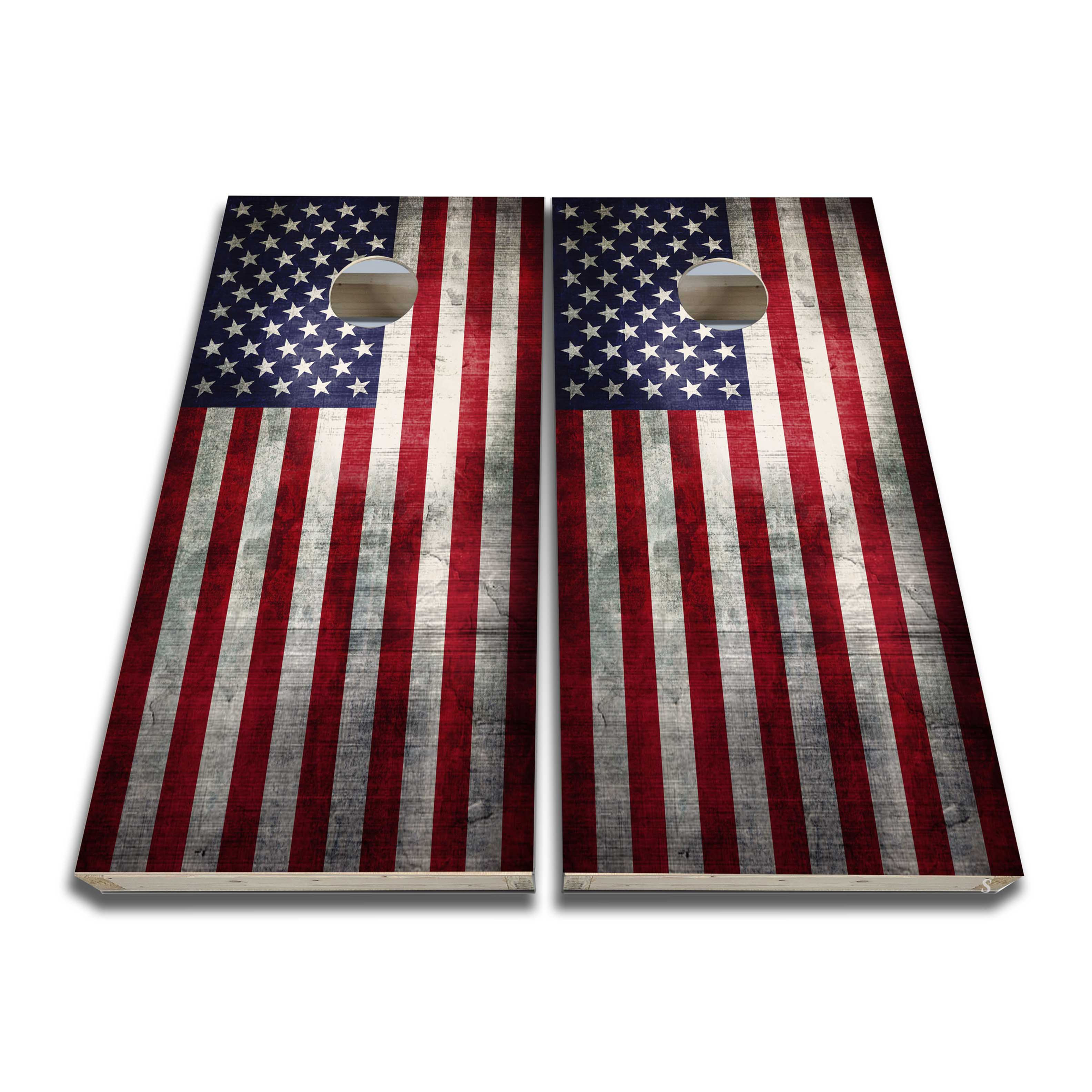 Grunge American Flag Cornhole Board Game Set Bags Game Set
