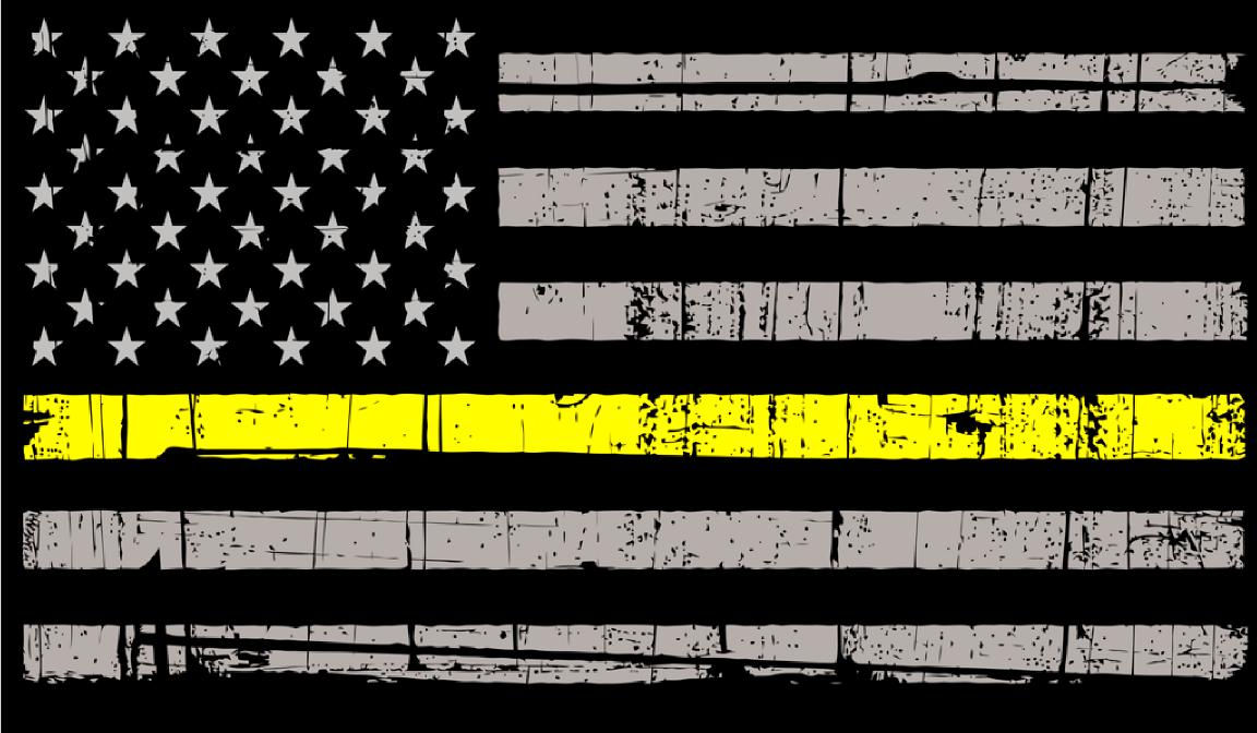 Yellow Line Flag Cornhole Board Decal Sticker