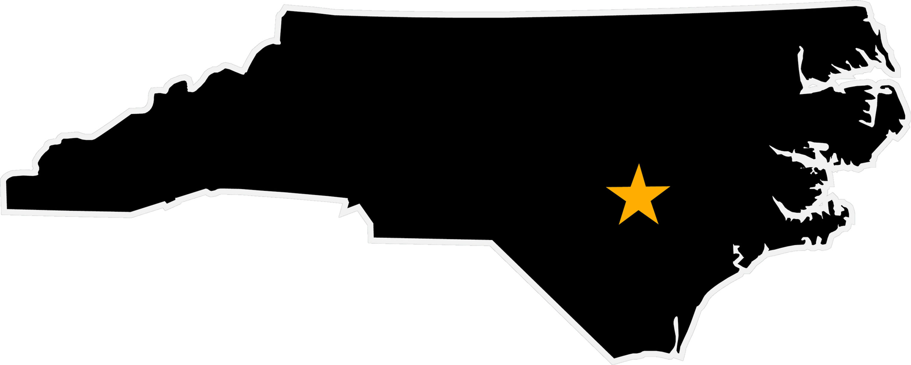 North Carolina State Outline Decal Sticker
