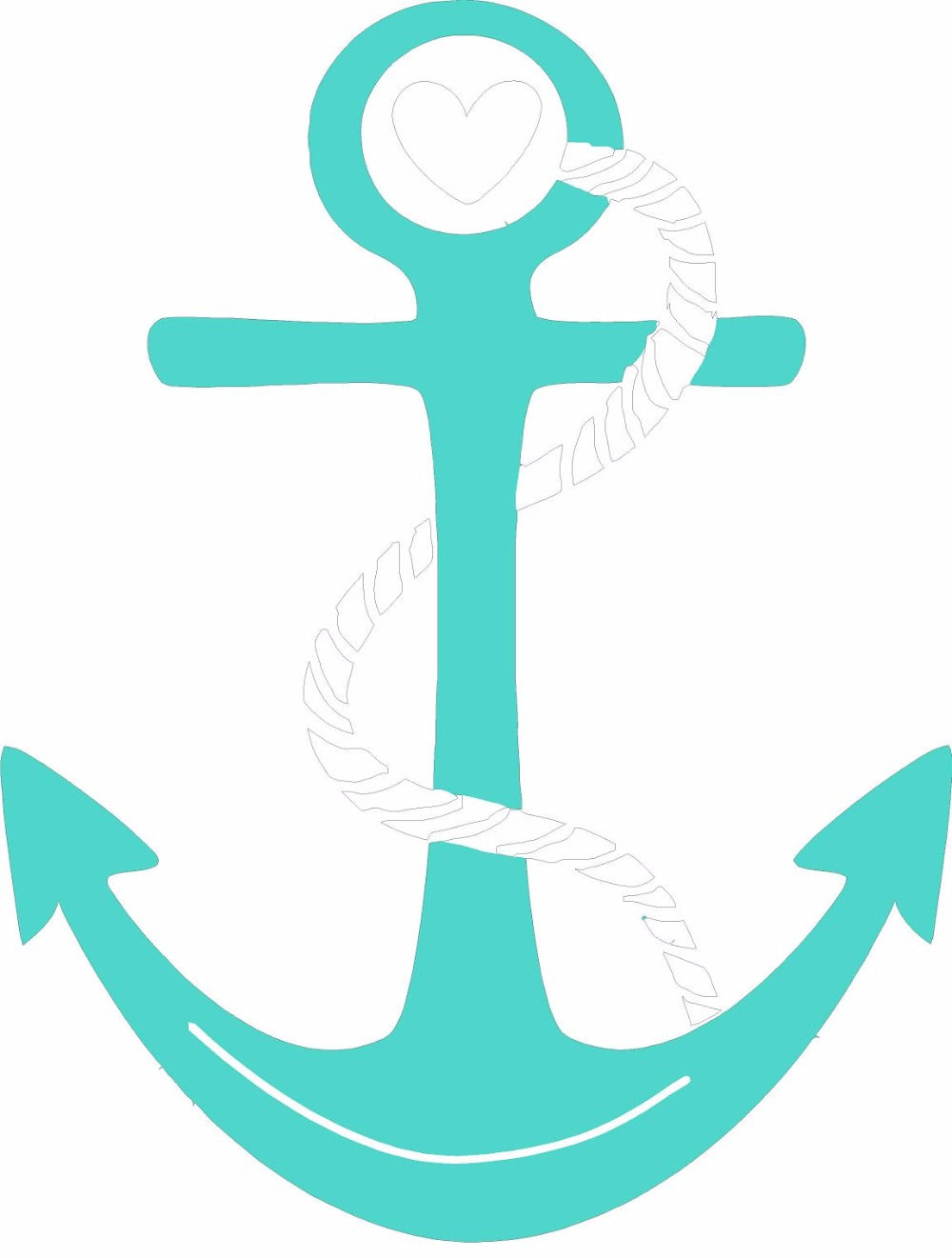 Teal and White Boat Anchor Cornhole Board Decal Sticker