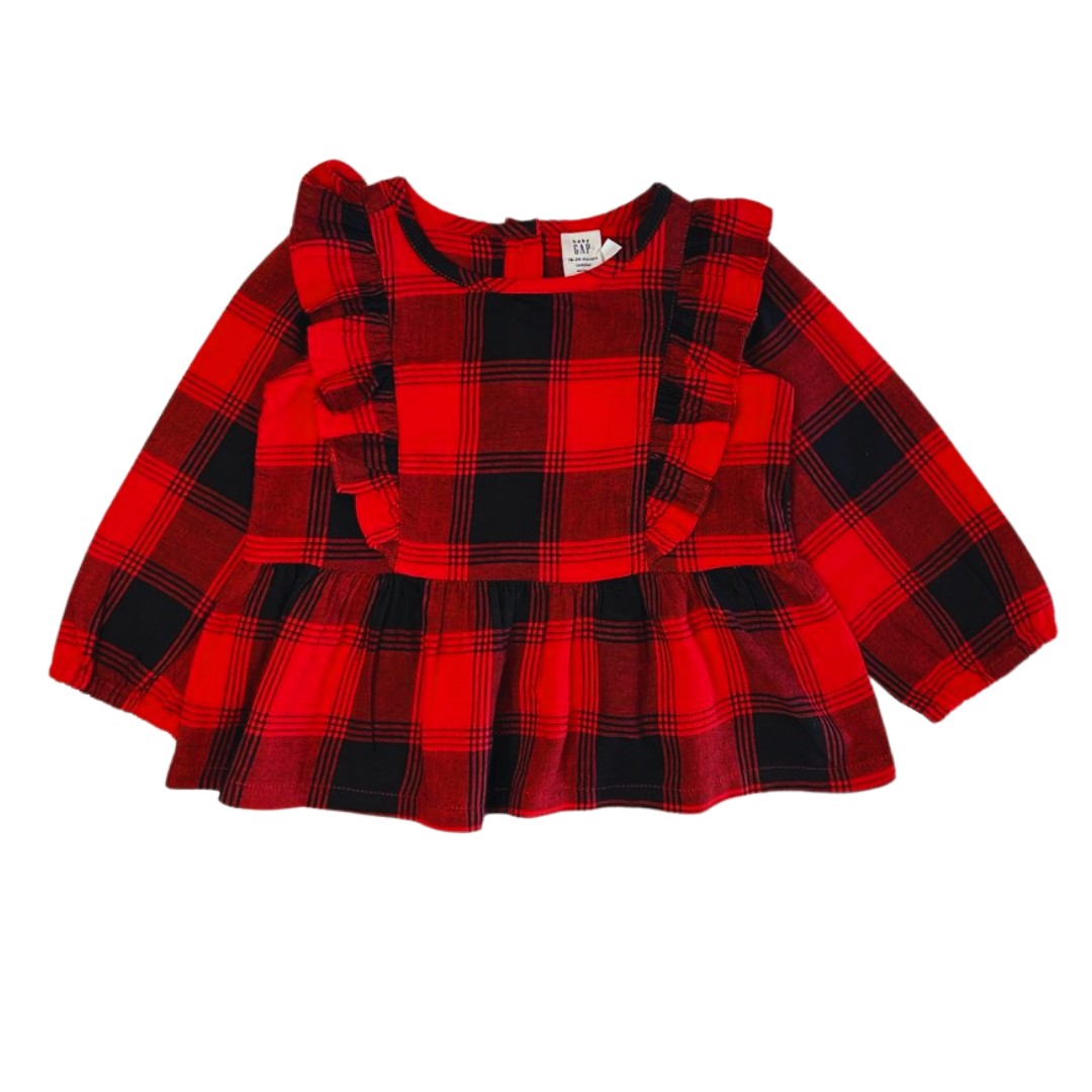Blusa GAP xadrez manga longa em algodão para bebê – Baby Gaia