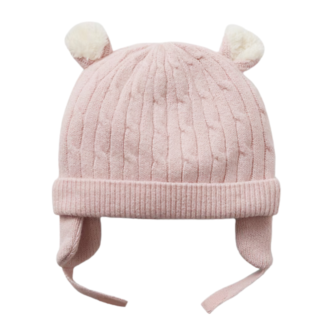 Touca de lã rosa com orelhinhas GAP para bebê – Baby Gaia