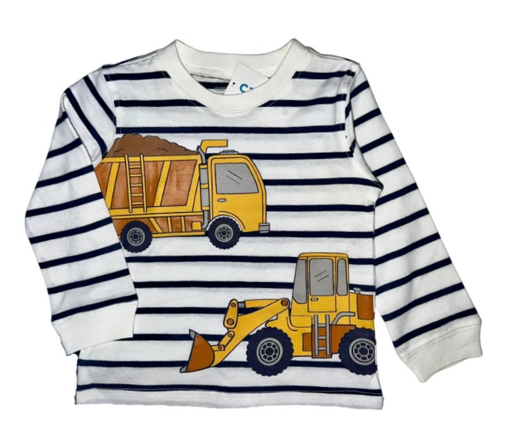 Conjunto Carter’s com camiseta manga longa e calça moletom tratores azul para bebê – Baby Gaia