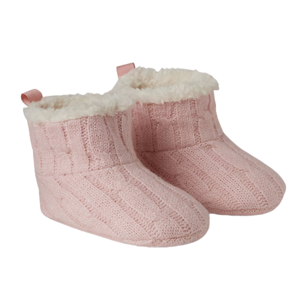 Sapatinho botinha rosa de tricô GAP para bebê – Baby Gaia