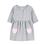 Miniatura: Vestido Carter’s cinza com estampa de coração e calcinha  para bebê – Baby Gaia