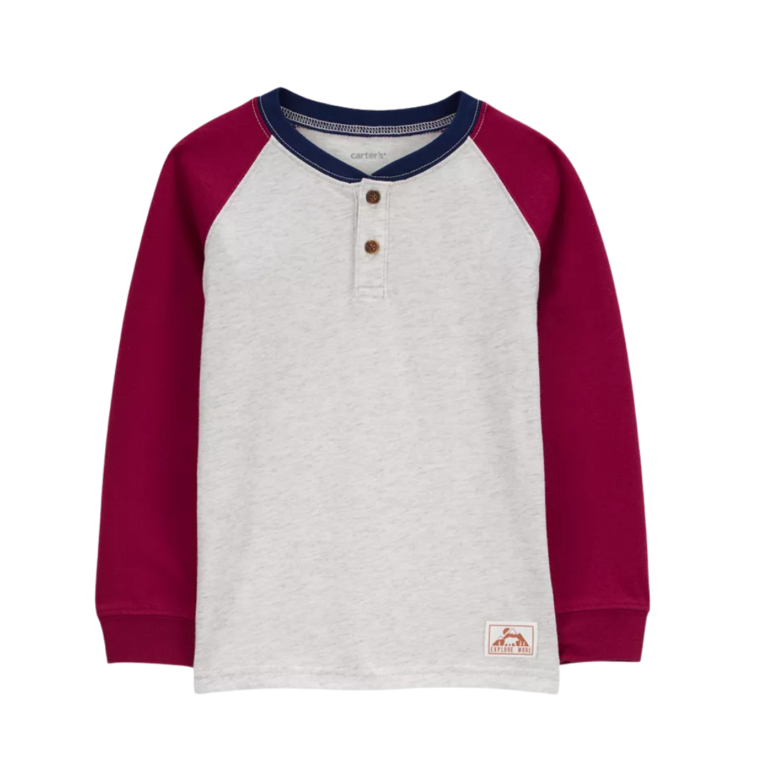 Camiseta manga longa Carter’s multicor para bebê, leve e confortável – Baby Gaia