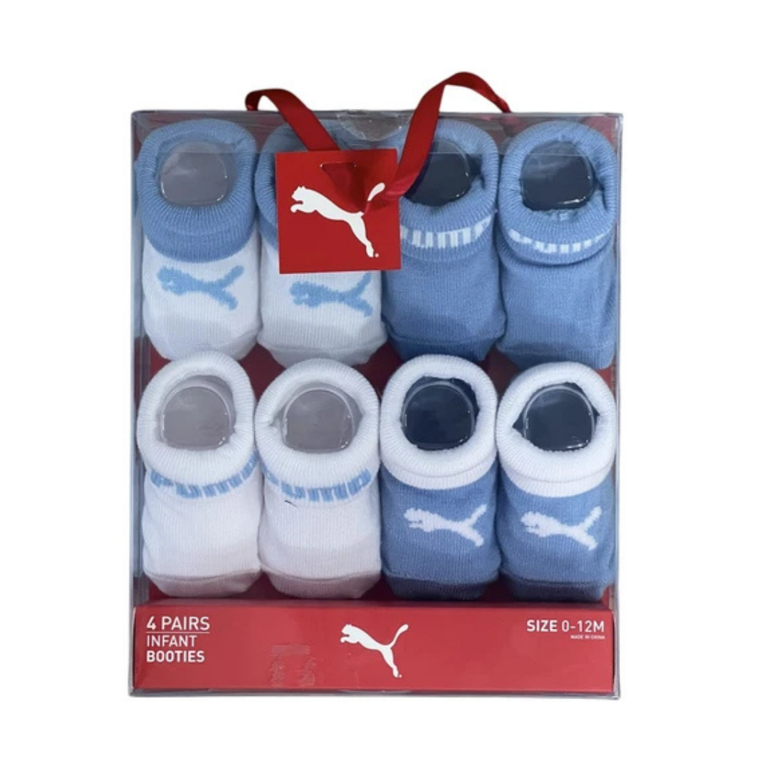 Kit Puma meinha 4 pares azul e branco para bebê – Baby Gaia