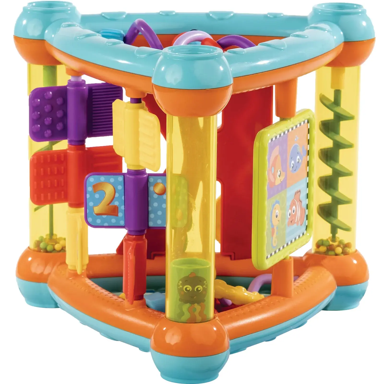 Brinquedo educativo infantil Triângulo Atividade com cores vibrantes, peças interativas e funções sensoriais para bebê