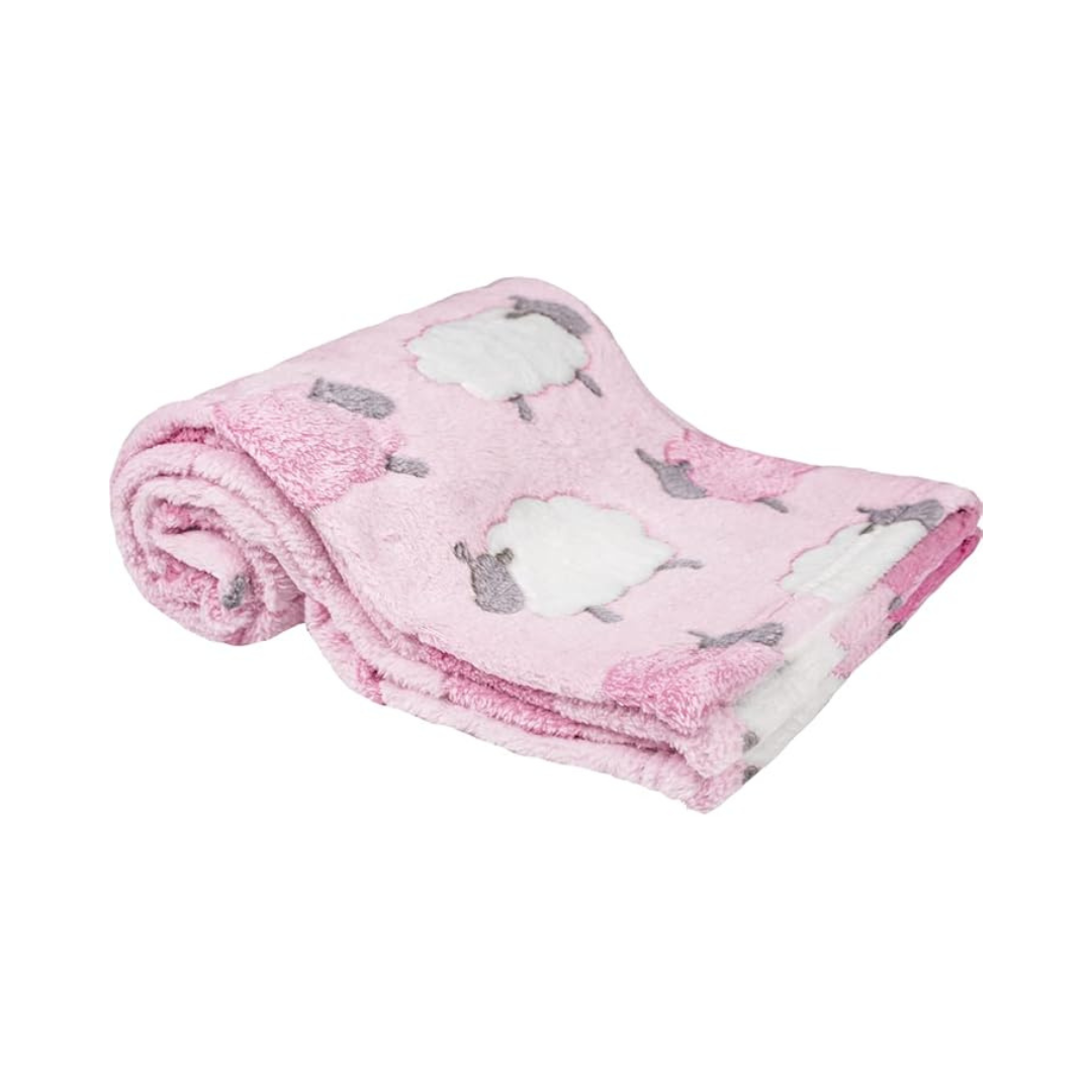 Mantinha rosa ovelhinha Buba para bebê, suave e aconchegante.