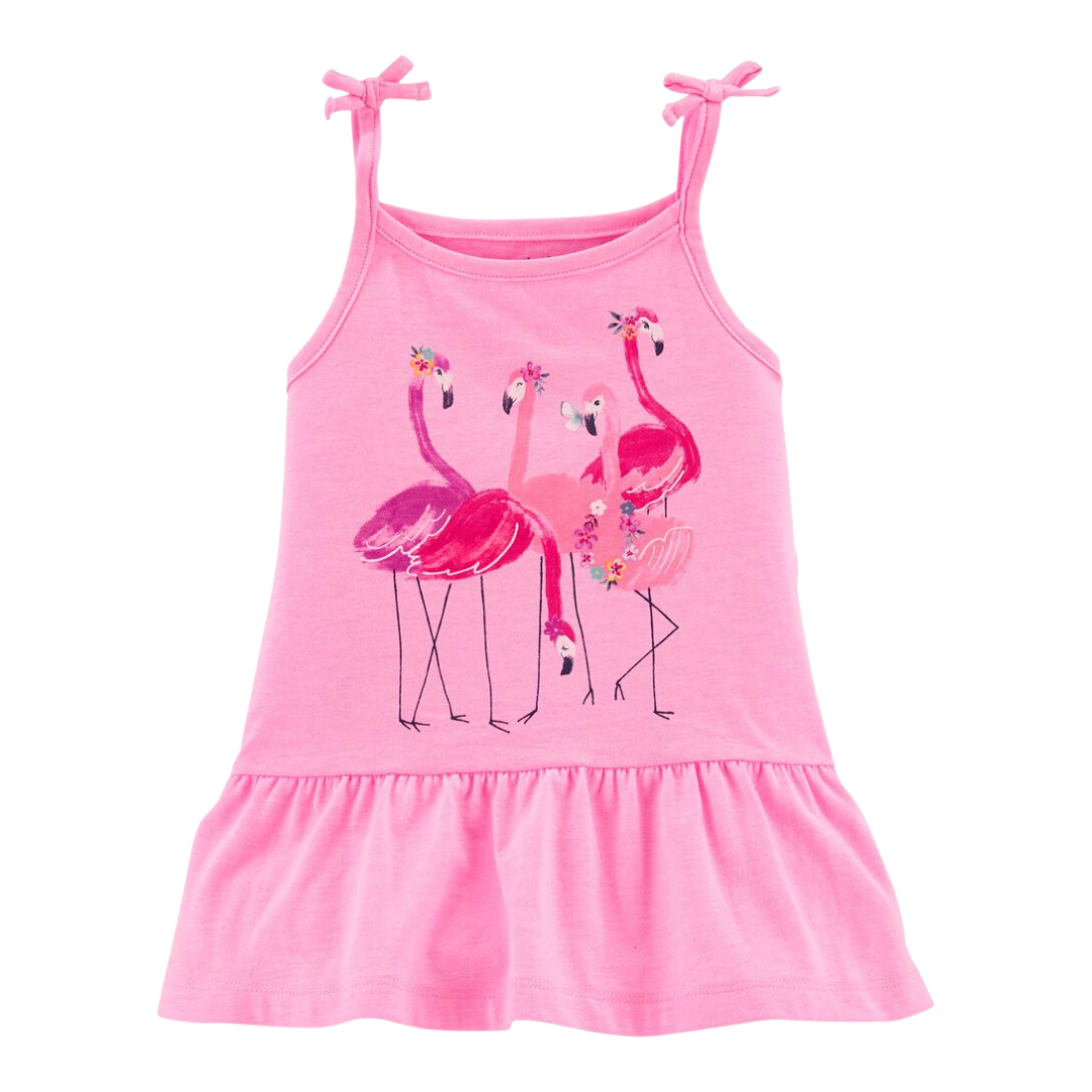 Regata rosa Carter’s com estampa de flamingo para bebê – Baby Gaia