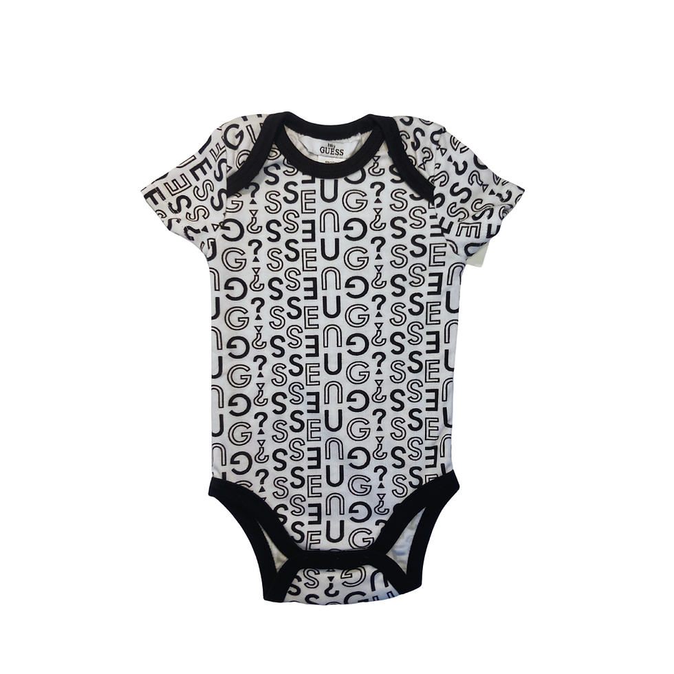 Miniatura: kit Guess com 3 bodies manga curta preto e branco para bebê – Baby Gaia