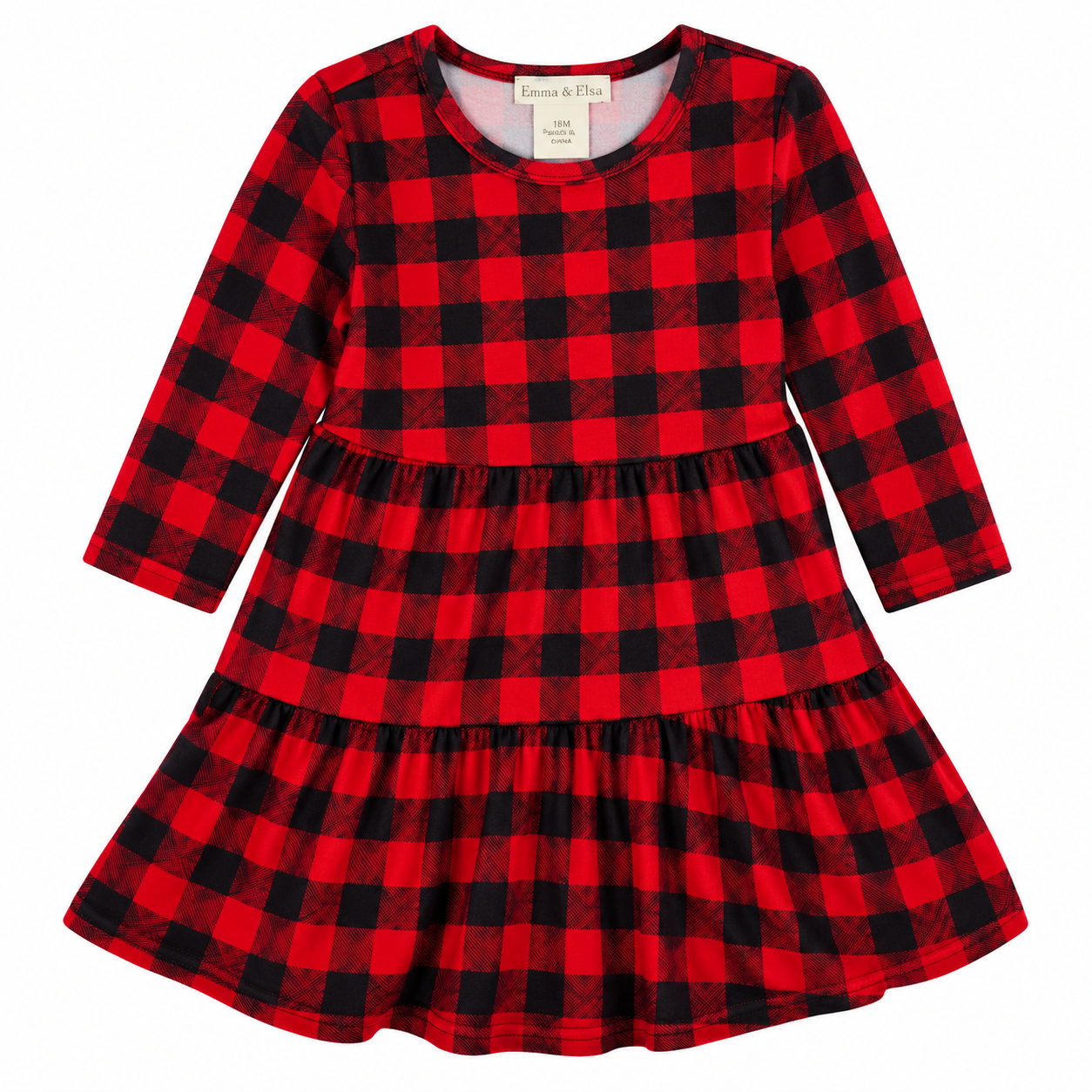 Vestido Xadrez Vermelho Emma & Elsa para Menina