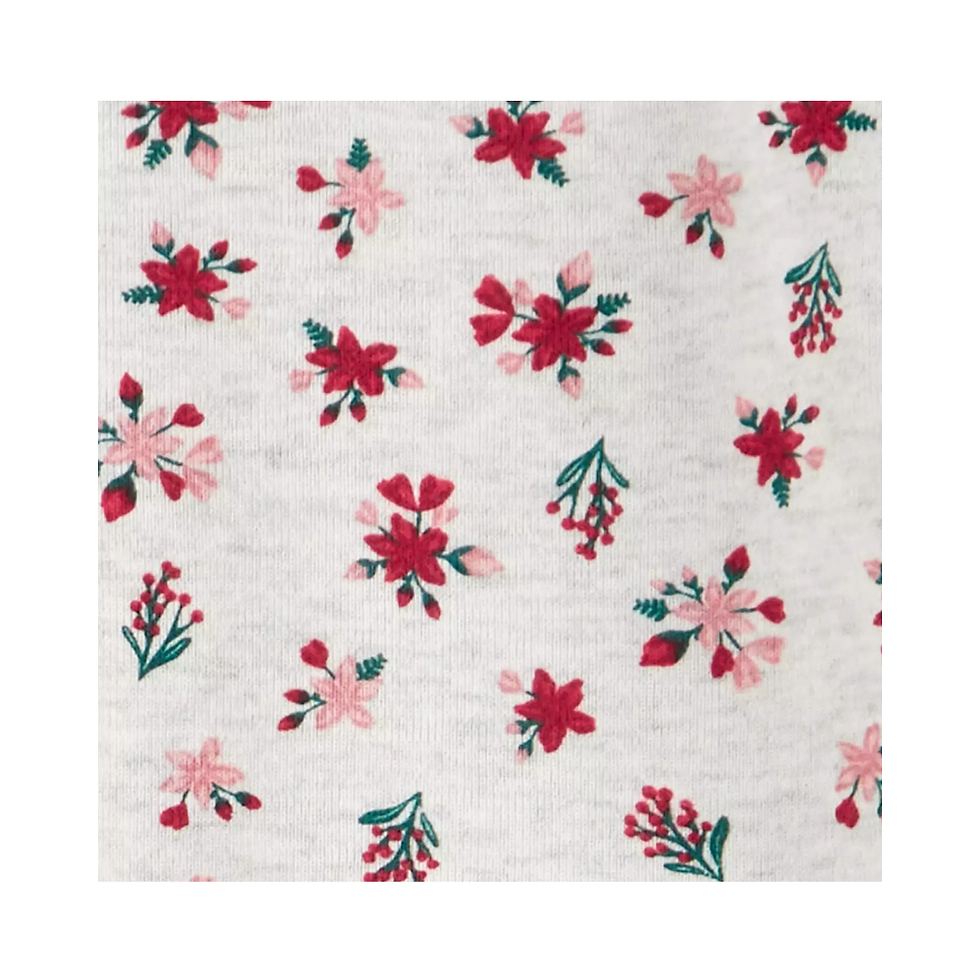 Miniatura: Conjunto body longo e calça florzinhas vermelhas Carter’s para bebê – Baby Gaia