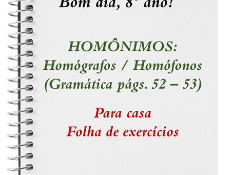 Língua Portuguesa - Prof.ª Janaina (27/08/2020)