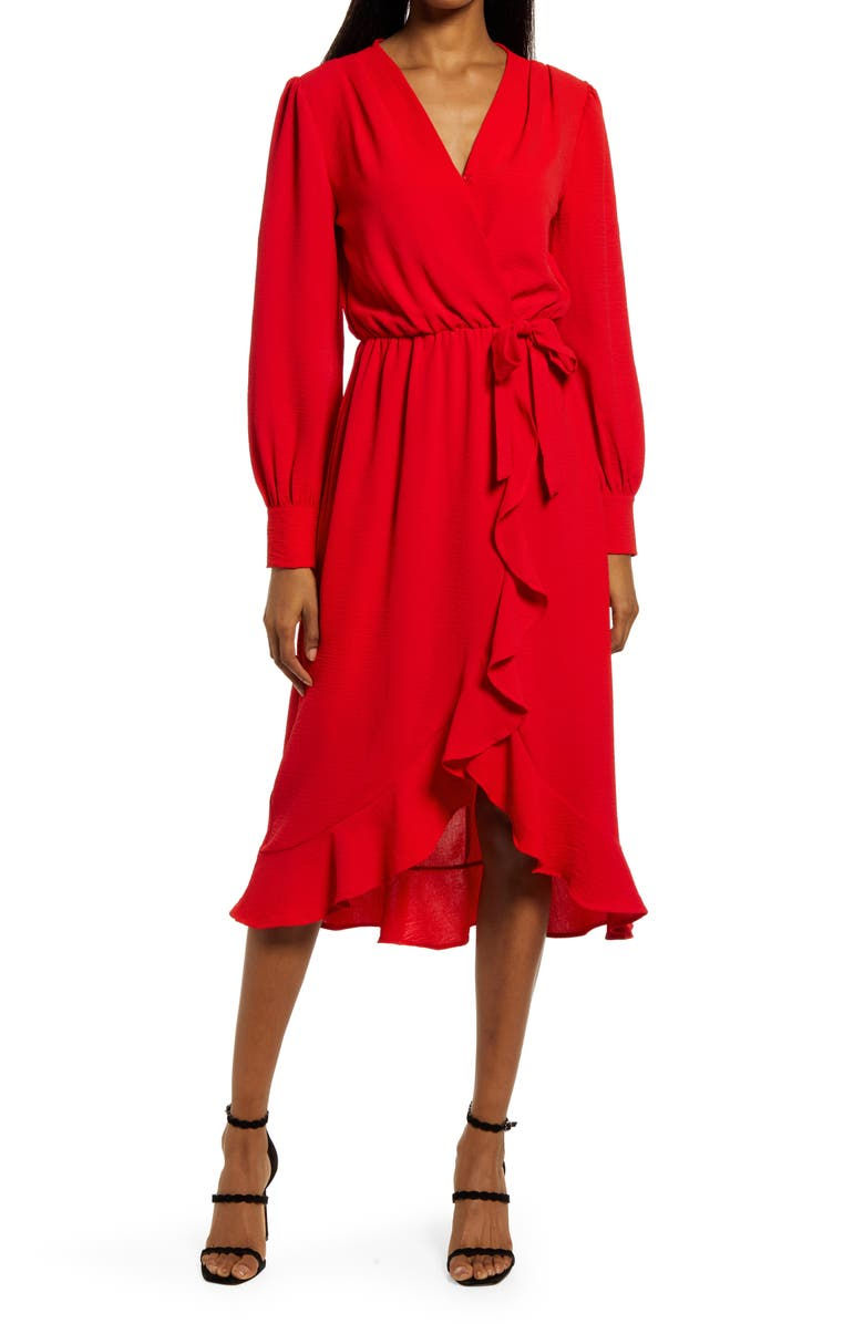 wrap dress red