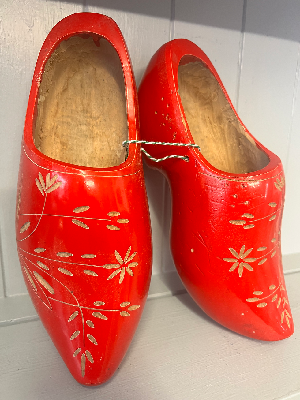 Thumbnail: Vintage Red Dutch Clogs