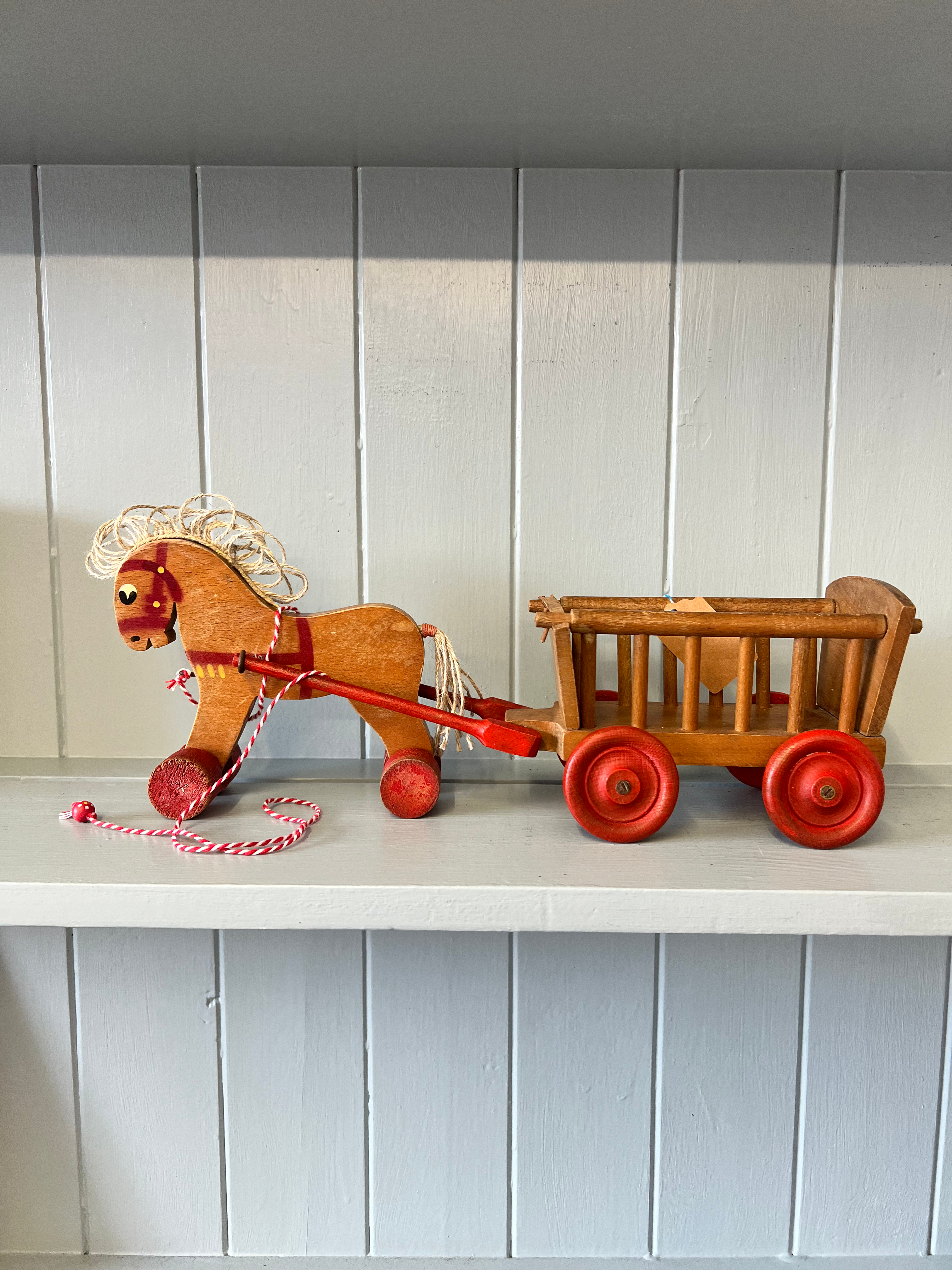 Vintage Toy Horse And Cart