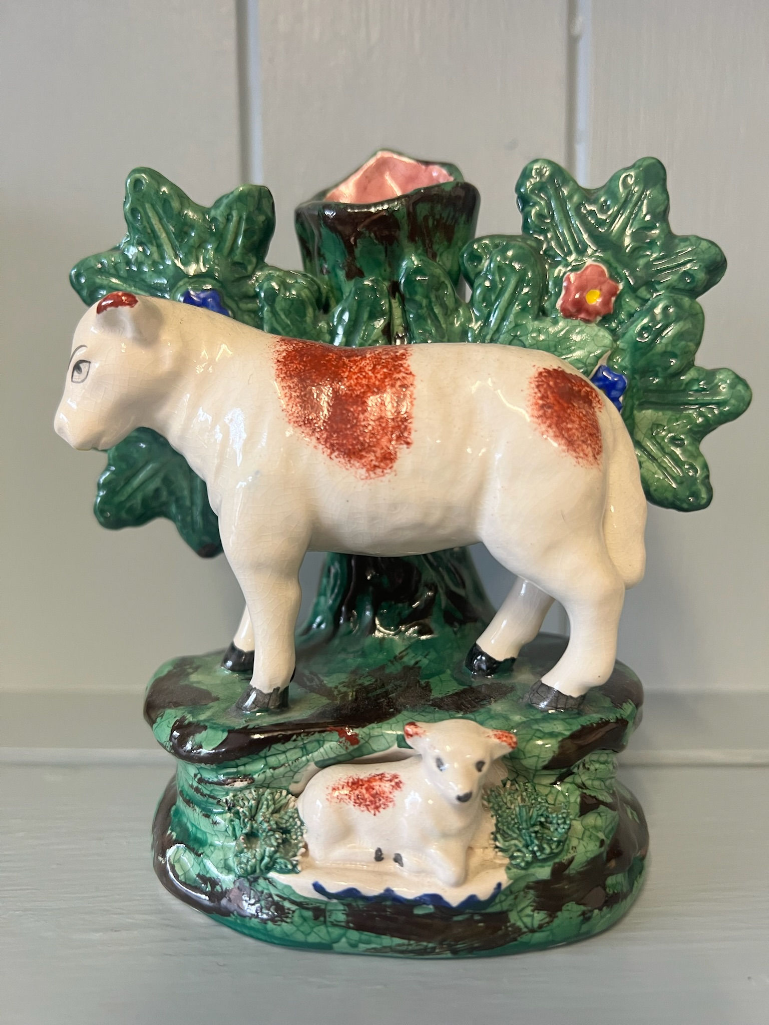 Staffordshire Cow Spill Vase