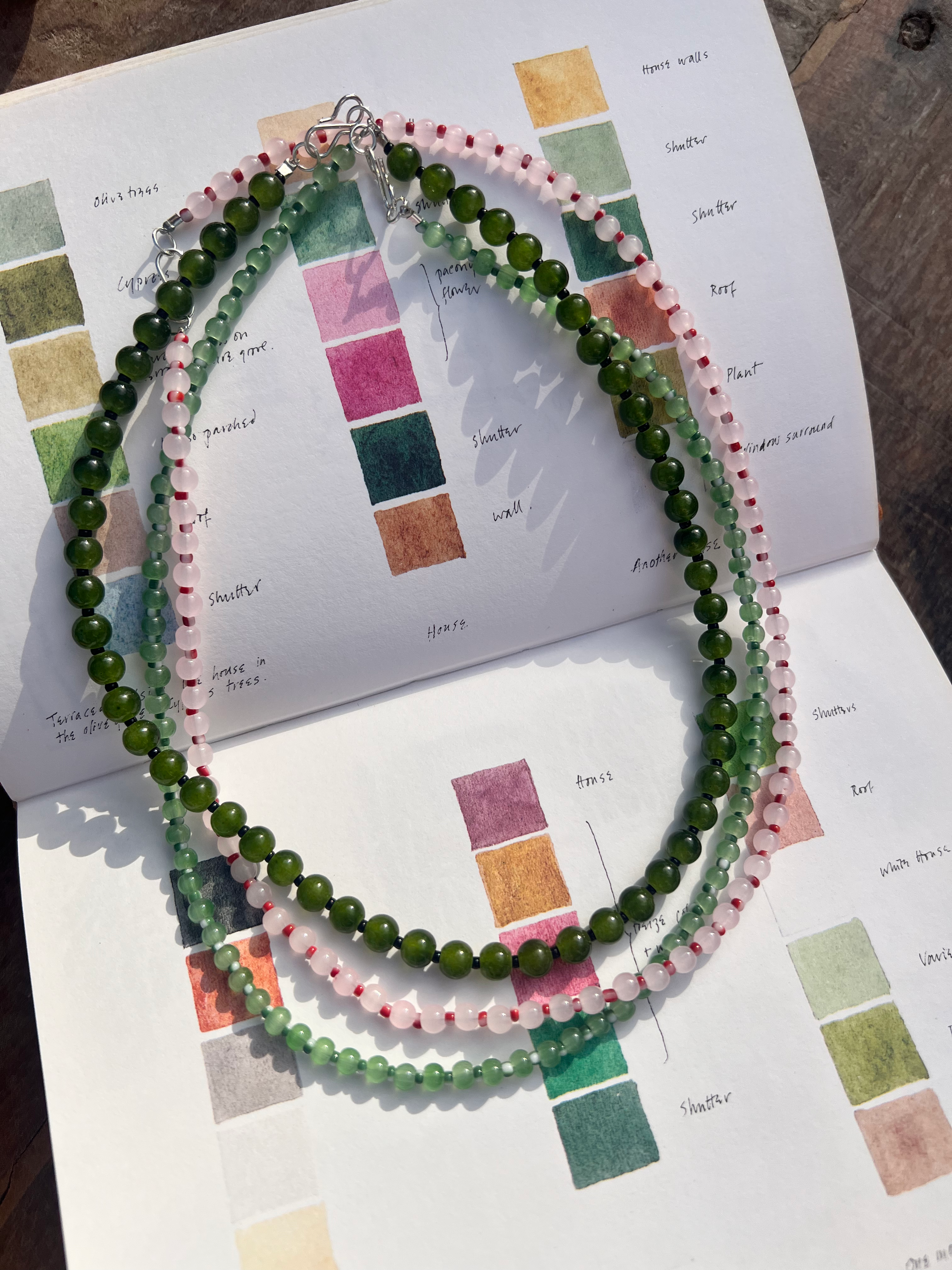 Italian Glass Beaded Necklaces by Florrie Olivia