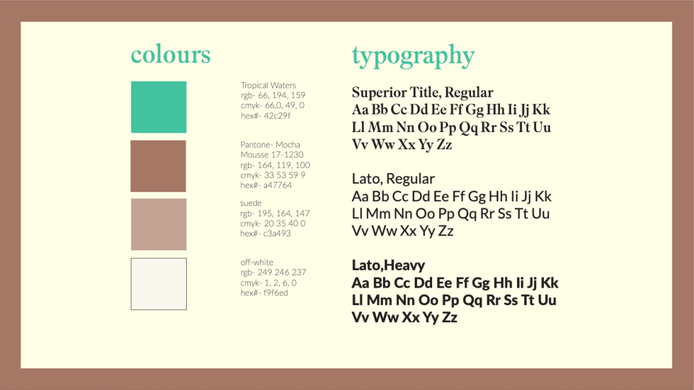 One essentials, Colours & Typography