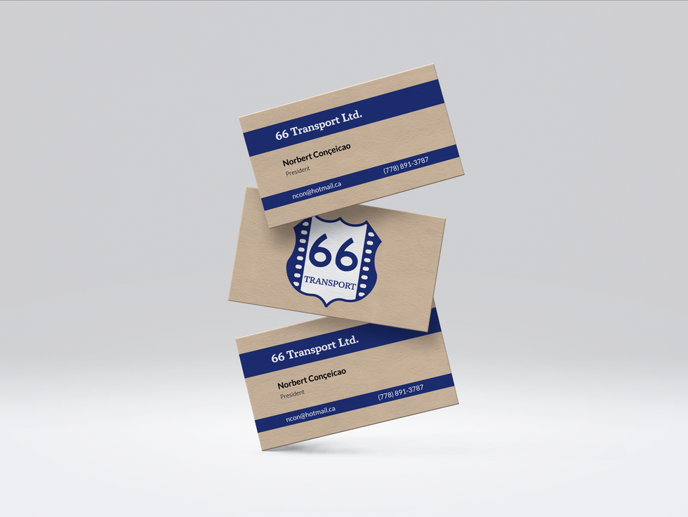 66 Transport business card mockup