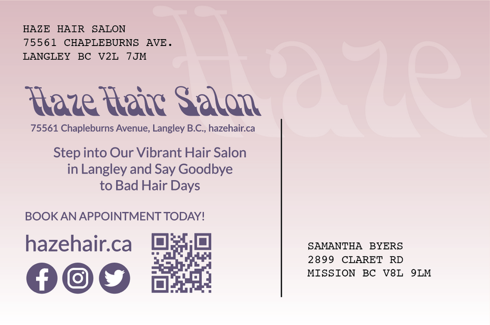 Haze Hair Salon Postcard