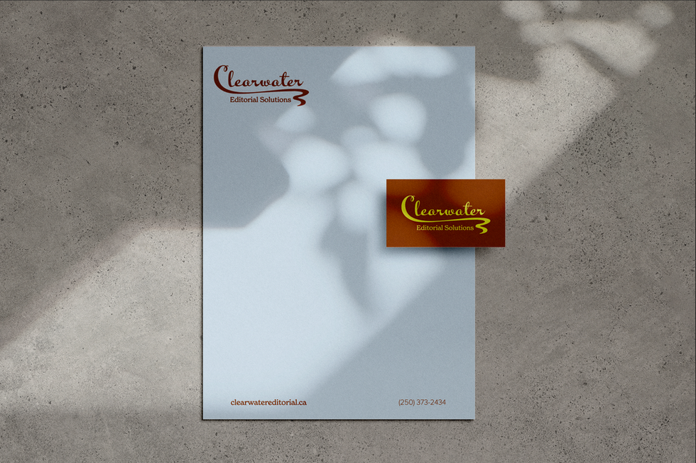 Clearwater Editorial Solutions
Business Card & Letterhead Mockup