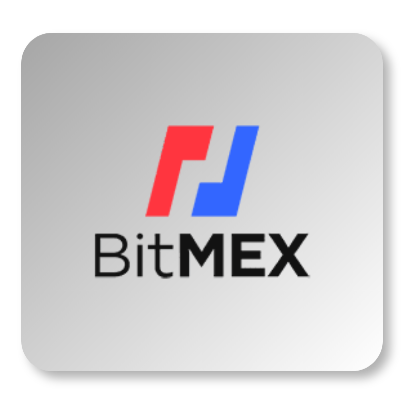 BitMEX logo on a light gray rounded square, with red and blue mark above black text.