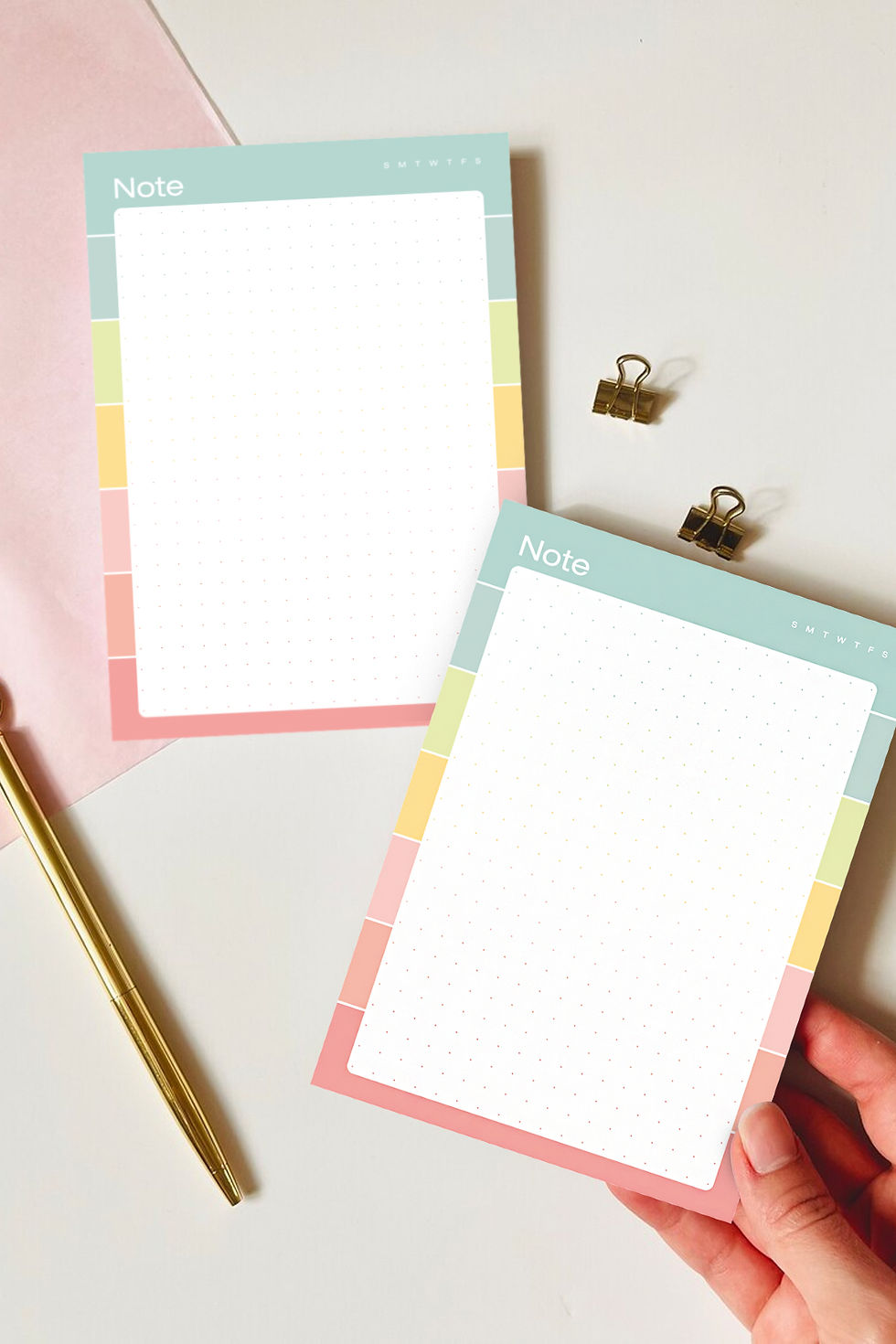 Pastel Renklerde Tasarlanmış Bloknot Not Defteri