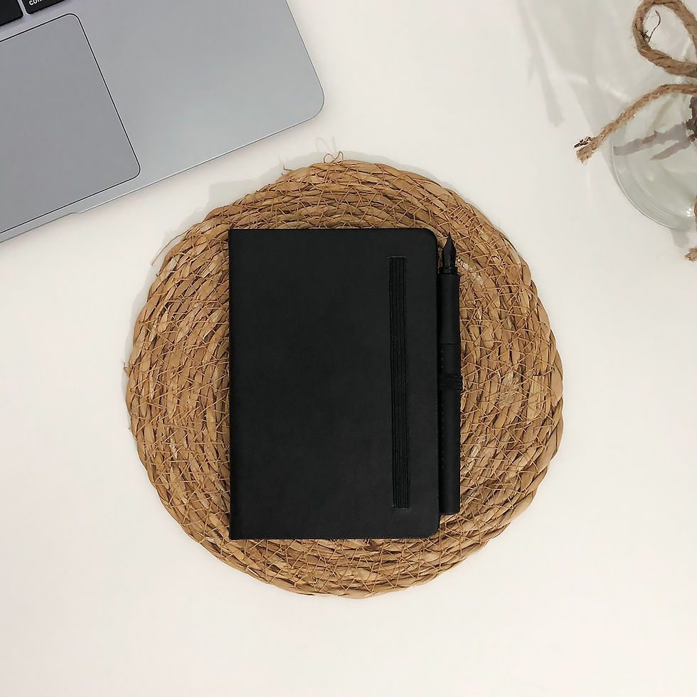 Siyah termo deri sert kapaklı cep boy defter