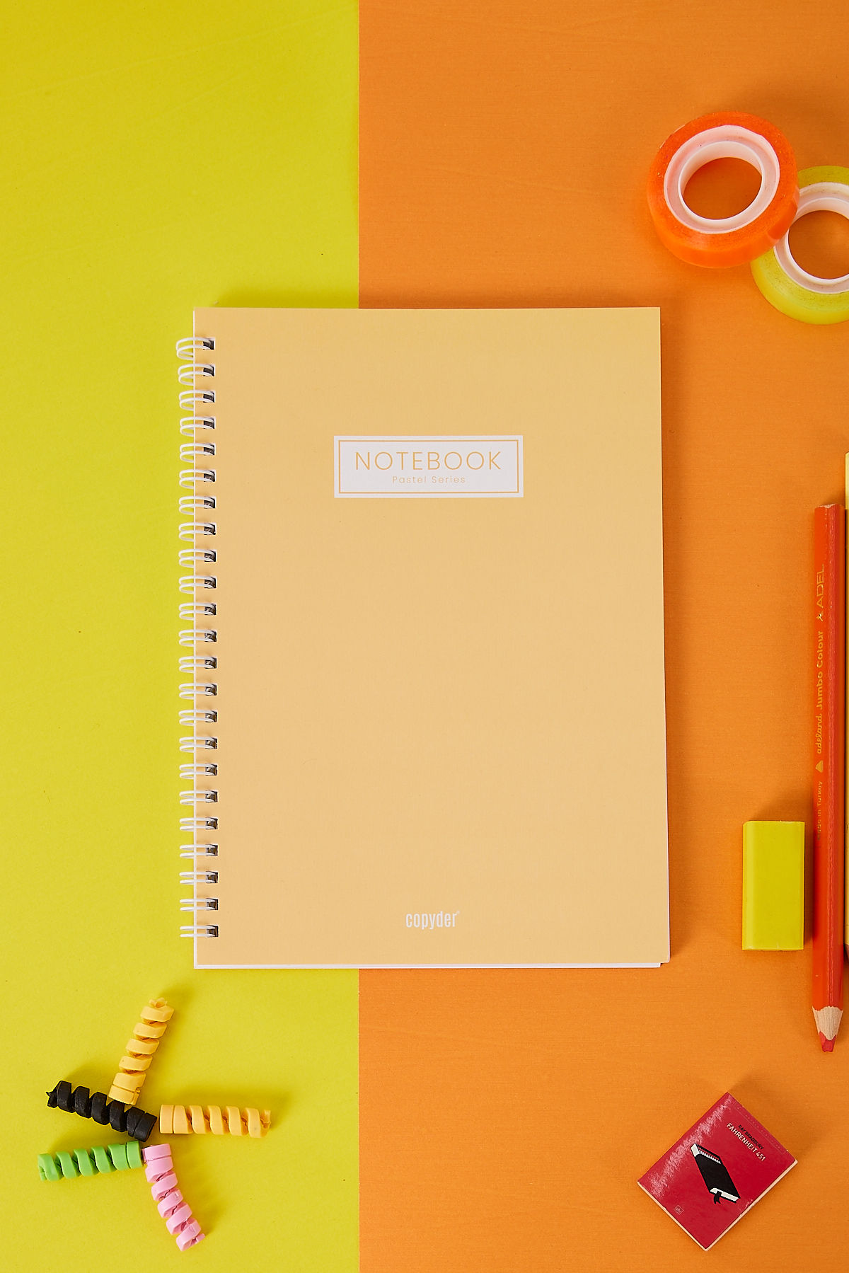 Pastel Sarı Kapaklı Spiralli Defter