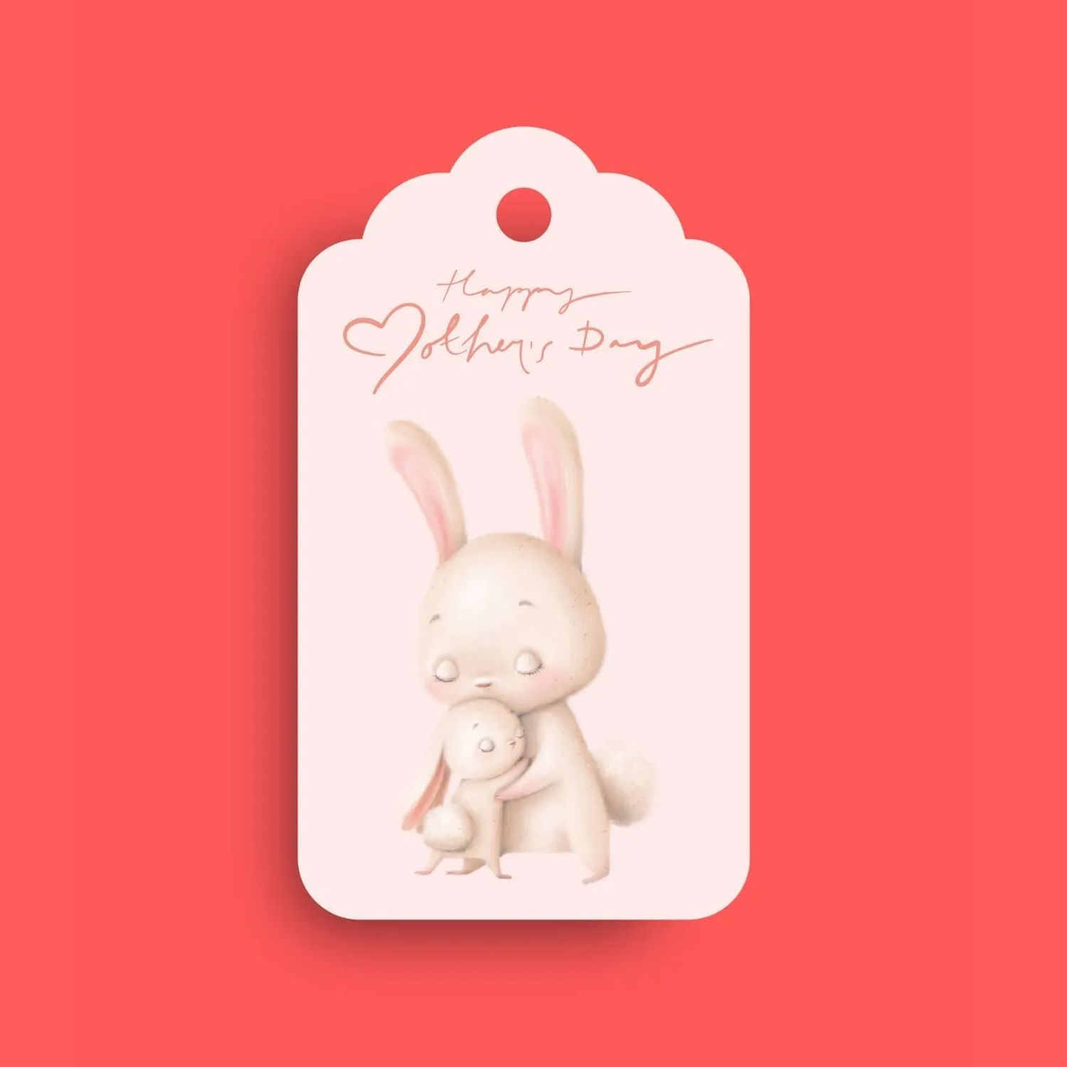 Anne Tavşan Temalı Anneler Günü Not Etiketleri