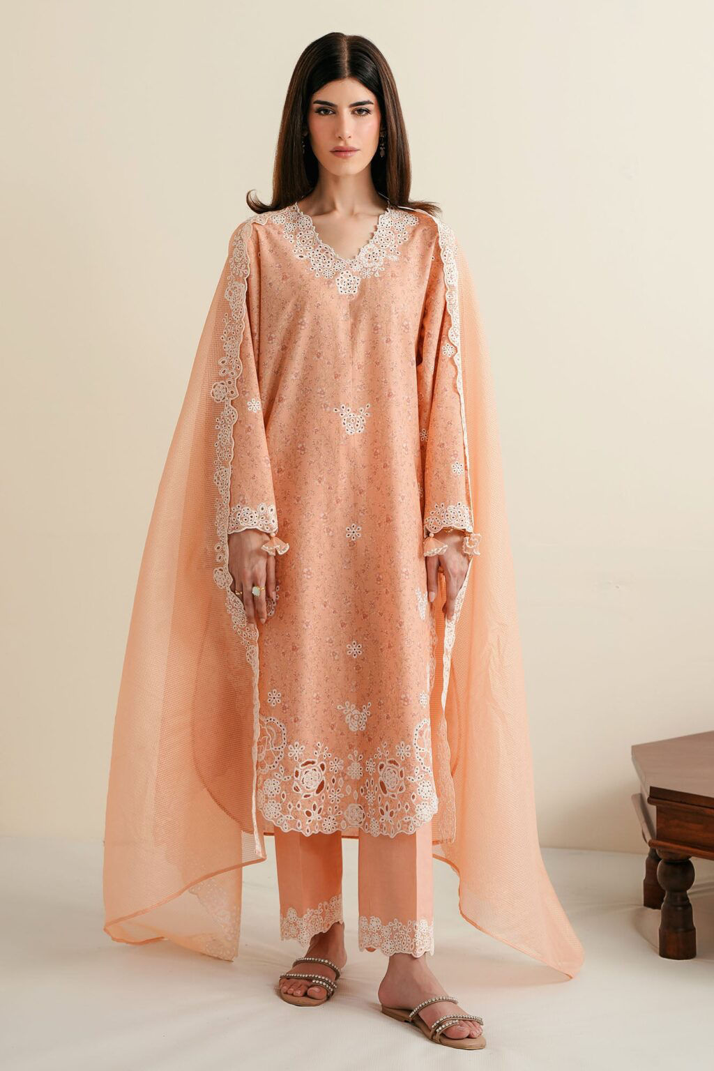 Cross Stitch MEADOW BLOOM-3PC EMBROIDERED LAWN SUIT