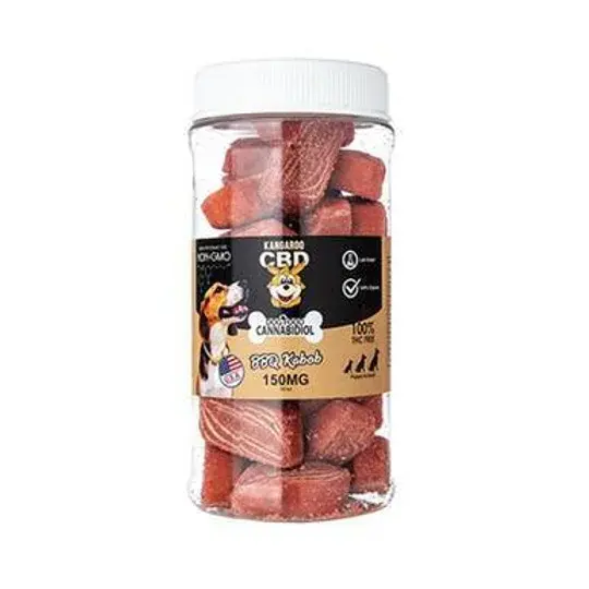 Flavor: BBQ Kabob CBD dog treats are designed for both large and small pets, an
