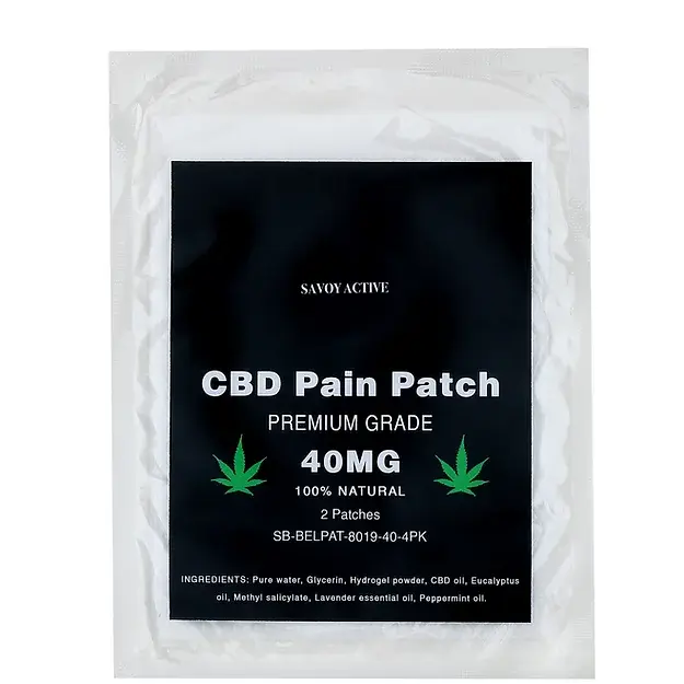 CBD Pain Patch - Premium Grade - 40mg CBD - 100% Natural - Pack of 4 Patches