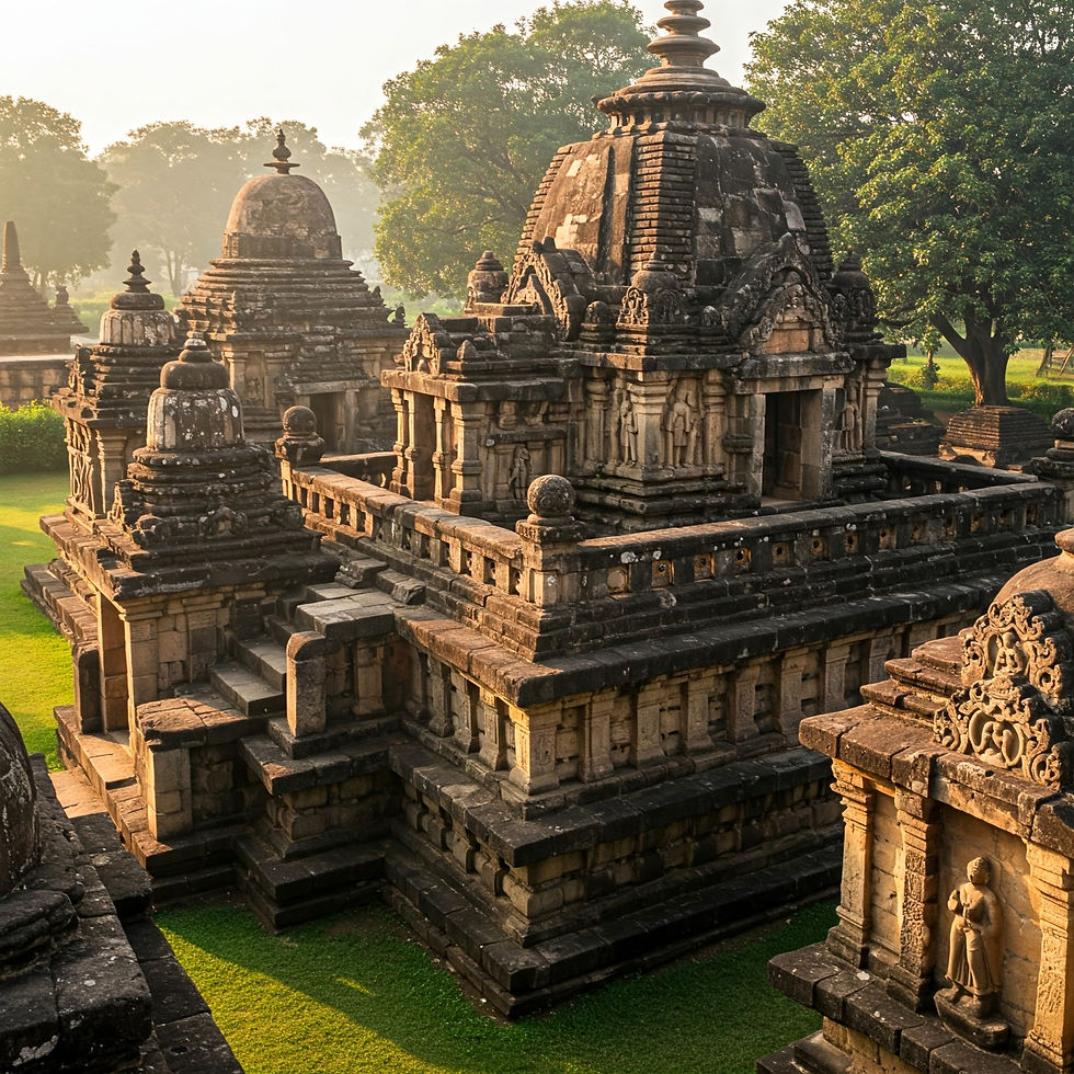 প্রাচীন শৈলীতে নির্মিত একটি বিস্ময়কর মন্দির, সূর্যের আলোর নরম স্পর্শে উদ্ভাসিত। নিবিড় সবুজ ঘাস দিয়ে ঘেরা, এটি ঐতিহাসিক স্থাপত্যের এক অনন্য নিদর্শন।