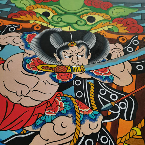'Water Margin' painting. Japanese tattoo in Munich