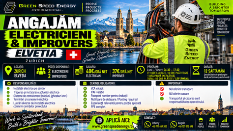 ā” ANGAJÄM ELECTRICIENI & ELECTRICAL IMPROVERS ā ELVEČIAĀ ā”
