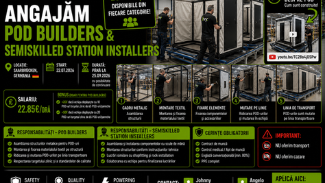 🏗️ ANGAJĂM POD BUILDERS & SEMISKILLED STATION INSTALLERS 🏗️