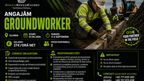 ANGAJAM GROUNDWORKERS , GRONINGEN, OLANDA