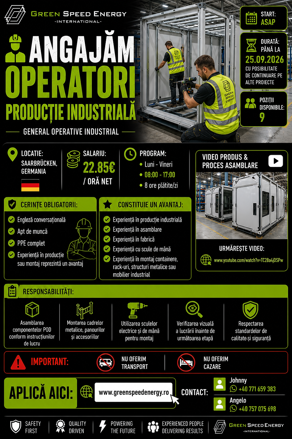 🏭 ANGAJĂM OPERATORI PRODUCȚIE INDUSTRIALĂ 🏭