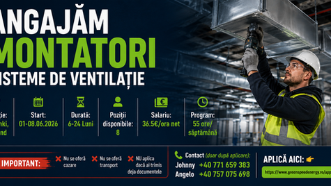 ANGAJĂM MONTATORI SISTEME DE VENTILATIE🇫🇮