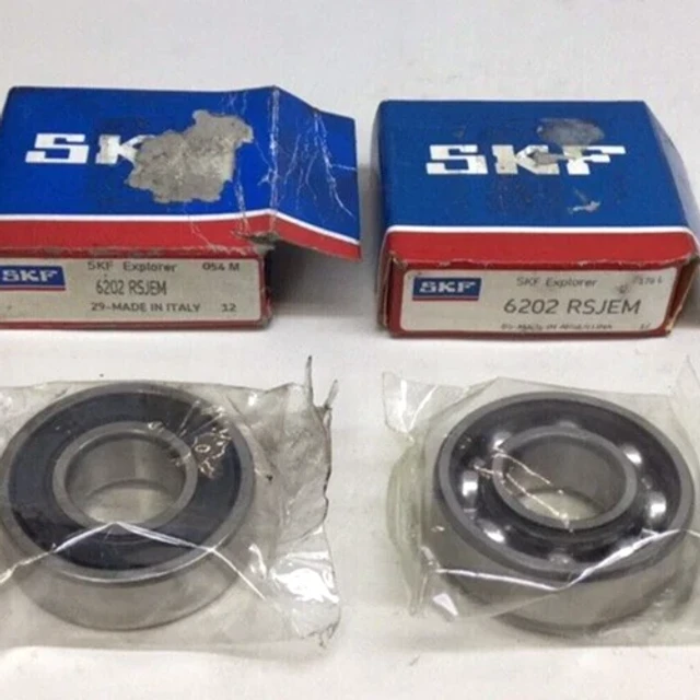 SKF 6202 RSJEM Ball Bearing Deep Groove 15mm ID X 35mm OD X 11mm W (Pack of 2)