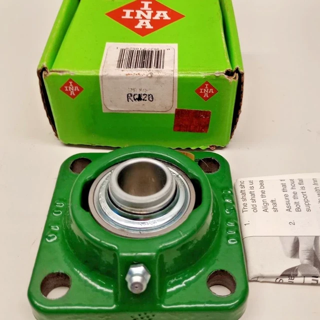 INA RCJ20/MISSING COLLAR Flange-Mount Ball Bearing 20mm Bore 4-Bolt NO COLLAR