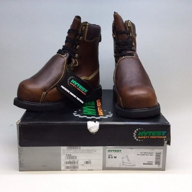 Hytest K04065 Safety Heat Work Boot Mens 8.5W Ext Metatarsal Guard 10" 04065