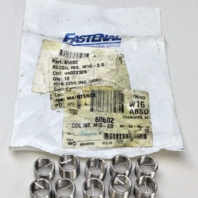 Fastenal 60602 Recoil Inserts M16-20 Stainless Steel (Pack of 10)