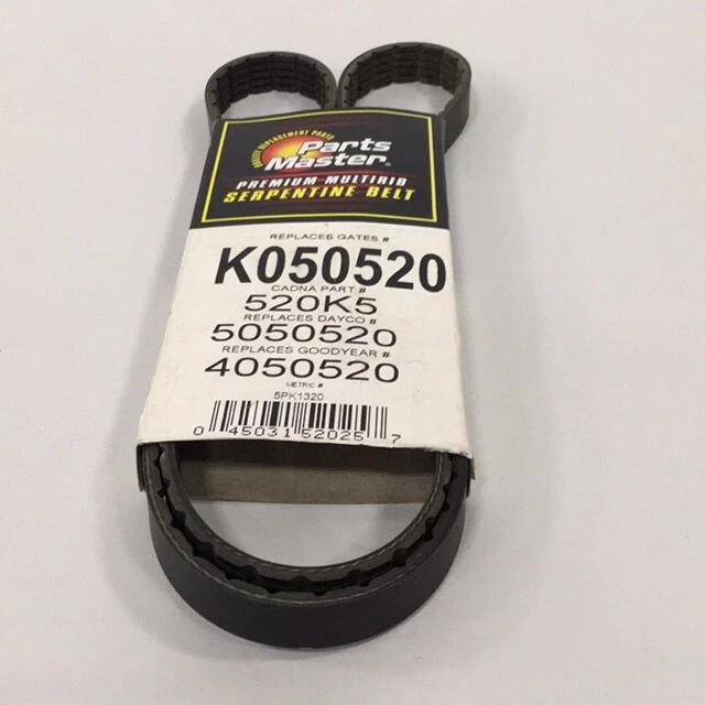 Parts Master K5205 Premium Multirib Serpentine Belt K050520 520K5 5050520 405052