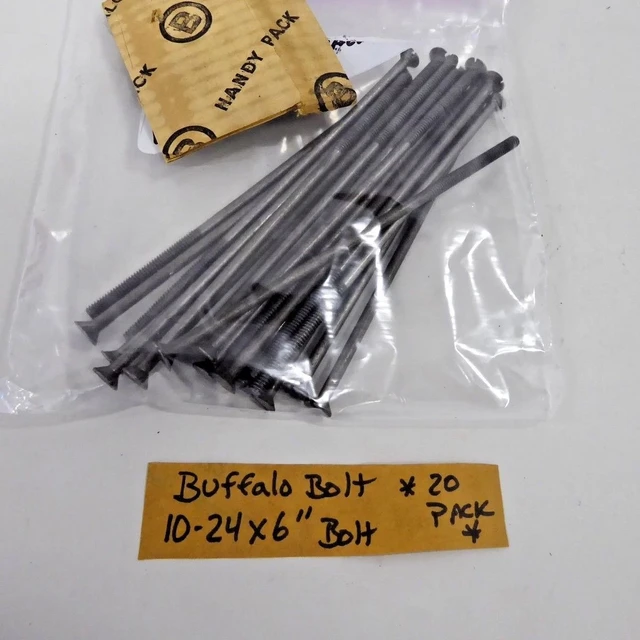 Buffalo Bolt 10-24 X 6" Flat Head Slot Screw (Pack of 20) 3/16"-24 X 6"